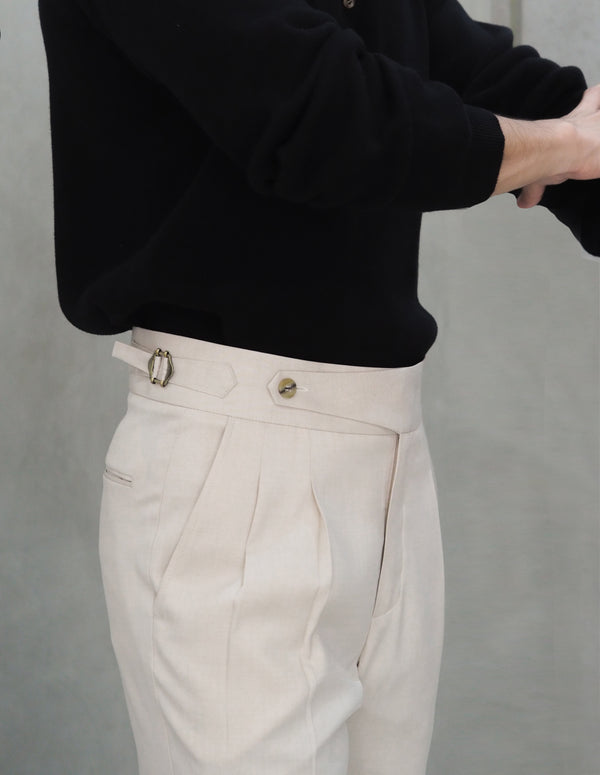Beige simon with belts trousers
