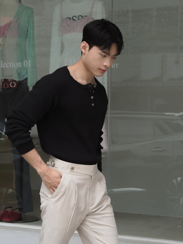 Beige simon with belts trousers