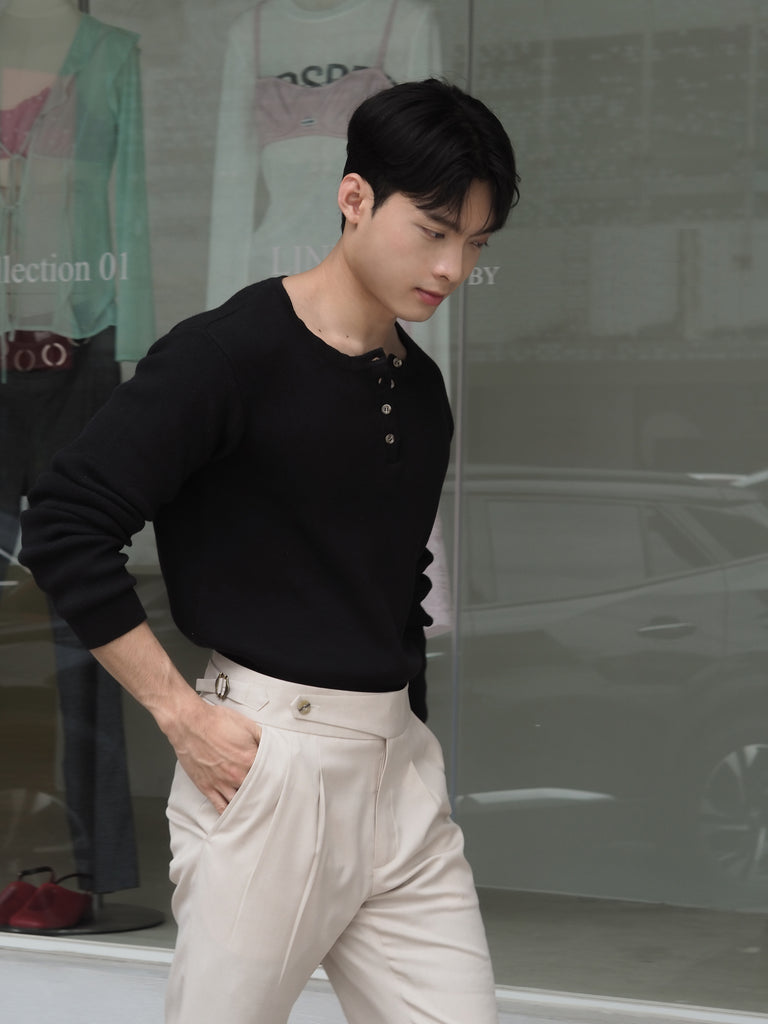 Beige simon with belts trousers
