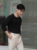 Beige simon with belts trousers