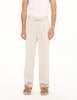 Beige sand elastic pleated trousers
