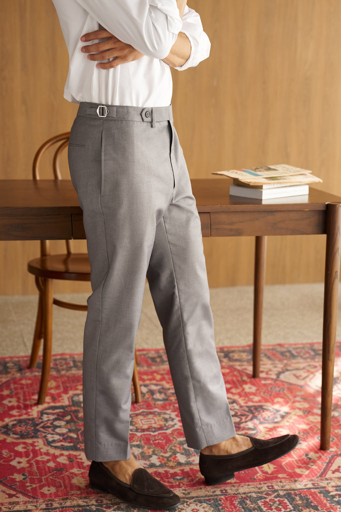 Grey - ridley double belt trousers