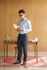 Navy - casey pleated trousers