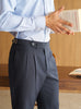 Navy - casey pleated trousers