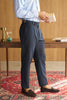 Navy - casey pleated trousers