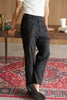 Black - Melton double belts trousers