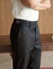Black - Melton double belts trousers