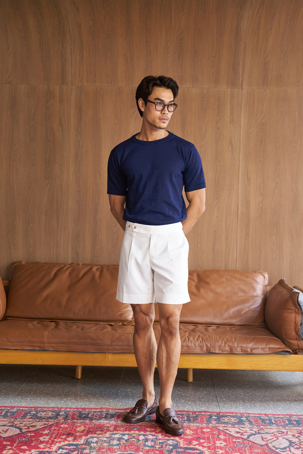 White - Terry side adjuster shorts