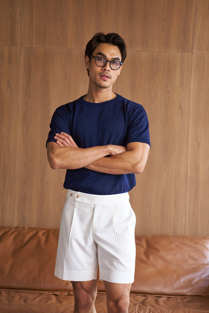 White - Terry side adjuster shorts