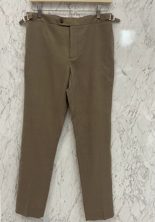 Latte Linen - double belt trousers