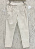 White - harris with pleated belt waist