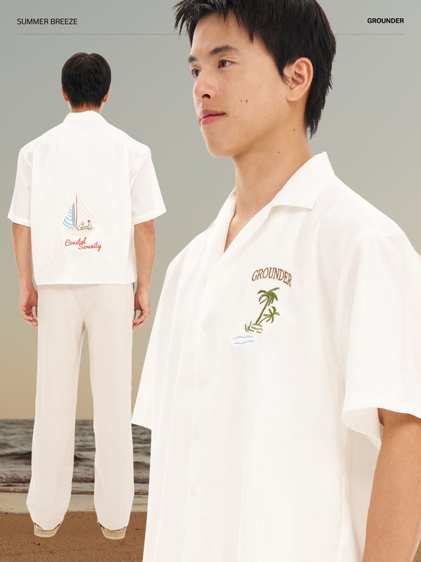 White Linen Coastal short sleeve shirt