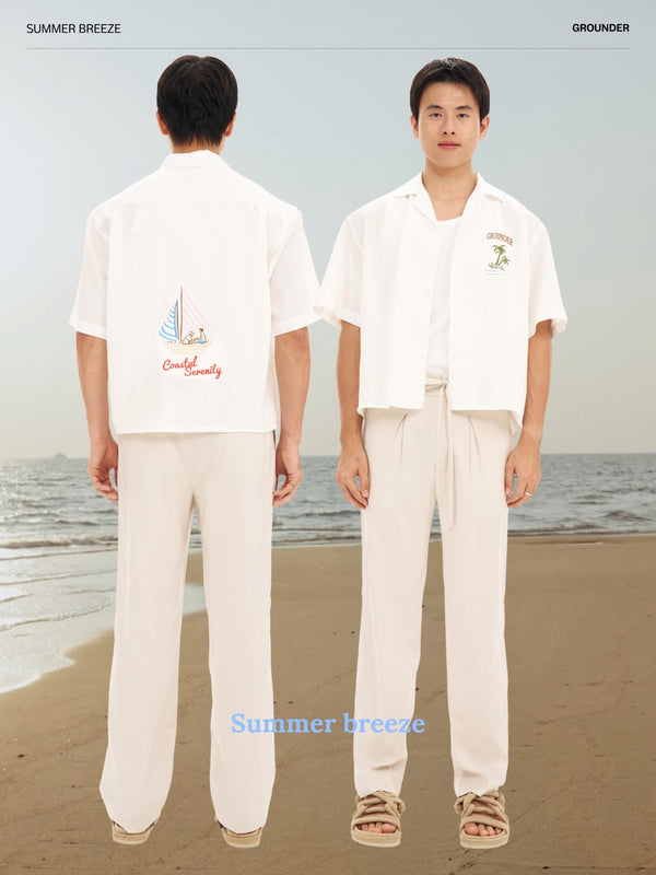 White Linen Coastal short sleeve shirt