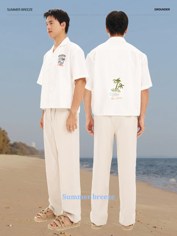 White Oxford Wave short sleeve shirt