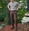 Rosewood double belt trousers