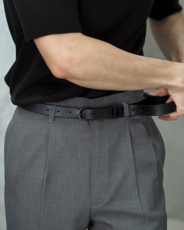 Black zane leather belt