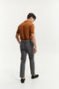 Grey stripe wool back adjuster trousers