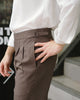 Choco - Pleated belt trousers