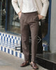 Choco - Pleated belt trousers