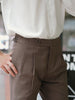 Choco - Pleated belt trousers