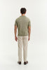 Green knitted silk polo shirt