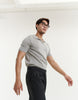 Black stripe belt waist side button trousers with pleated