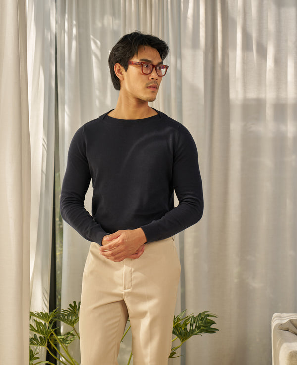 Navy - Merino Knitted Jumper