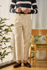 Beige Linen - Ankle belts trousers
