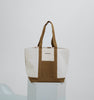 Canvas hand bag tan strap with pocket
