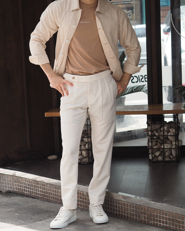 Off white Massimo double belts pleated trousers