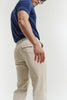 Navy knitted silk polo shirt
