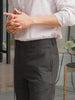 Grey pinstripe trousers