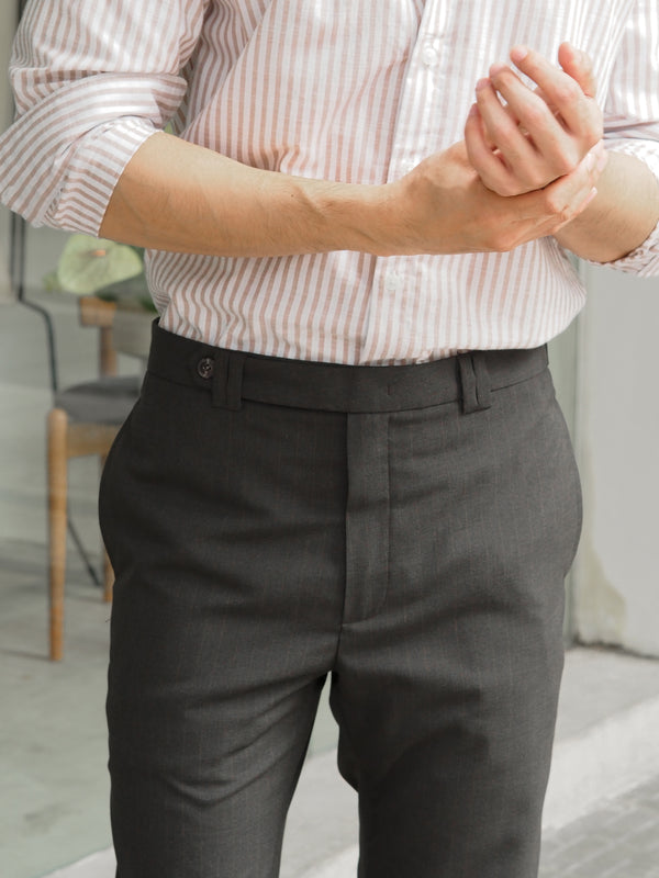 Grey pinstripe trousers