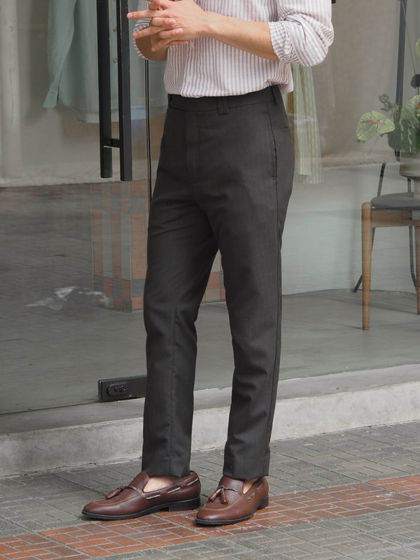 Grey pinstripe trousers