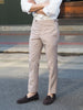 Latte double belt trousers