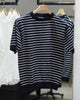 Navy stripe round knitwear