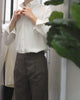 White linen button down shirt