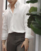 White linen button down shirt