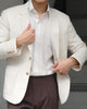 White linen button down shirt