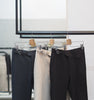 Navy wool - belt waist trousers