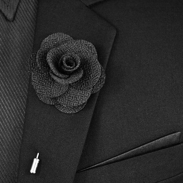 Men's rosebud lapel flower pin