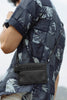 2 Way - Black Nylon plain crossbody wallet bags