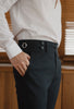 Navy - Melton double belts trousers