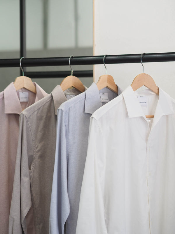 White triangle collar shirt