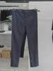 Navy textured double belt trousers