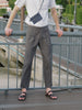 Dark grey - Herringbone belt waist trousers