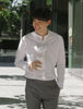 White mao collar shirt