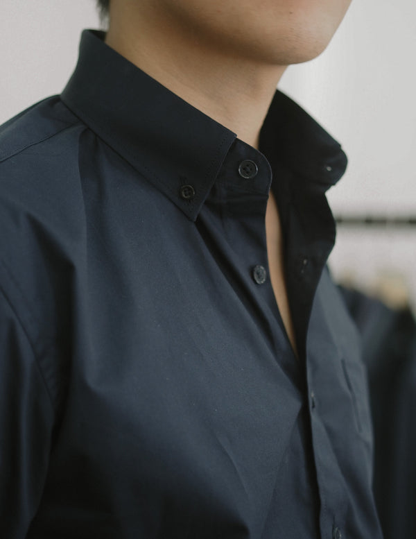 Navy - button down shirt