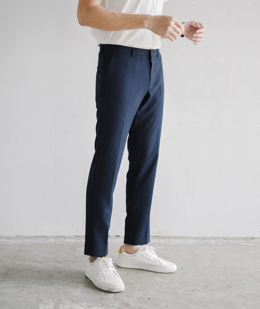Navy tailored trousers
