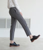 Grey double belt trousers
